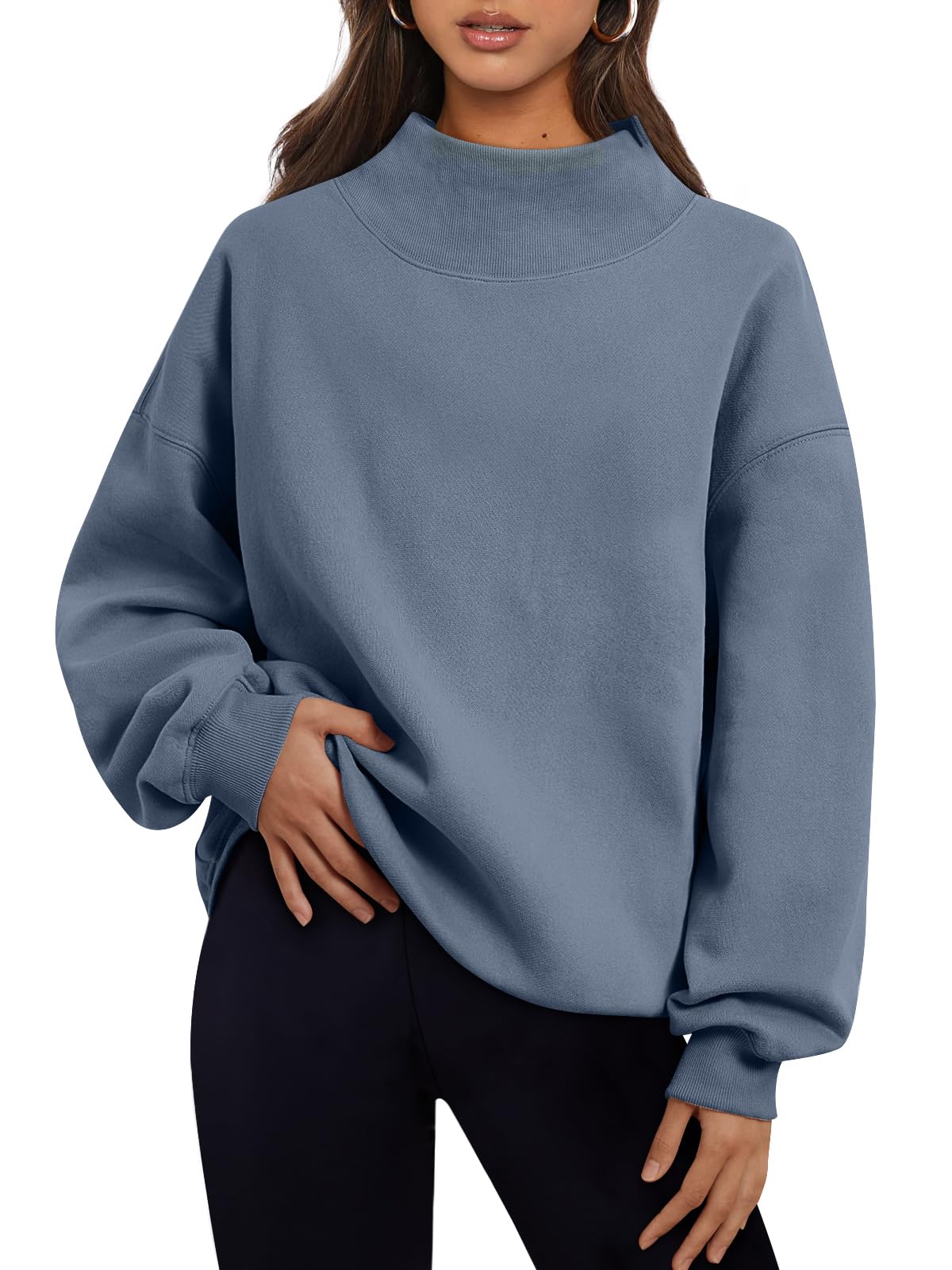 Trendy Queen Womens Oversized Sweatshirts Turtleneck Pullover Long Sleeve Hoodies Tops Fall Outfits 2024 Clothes