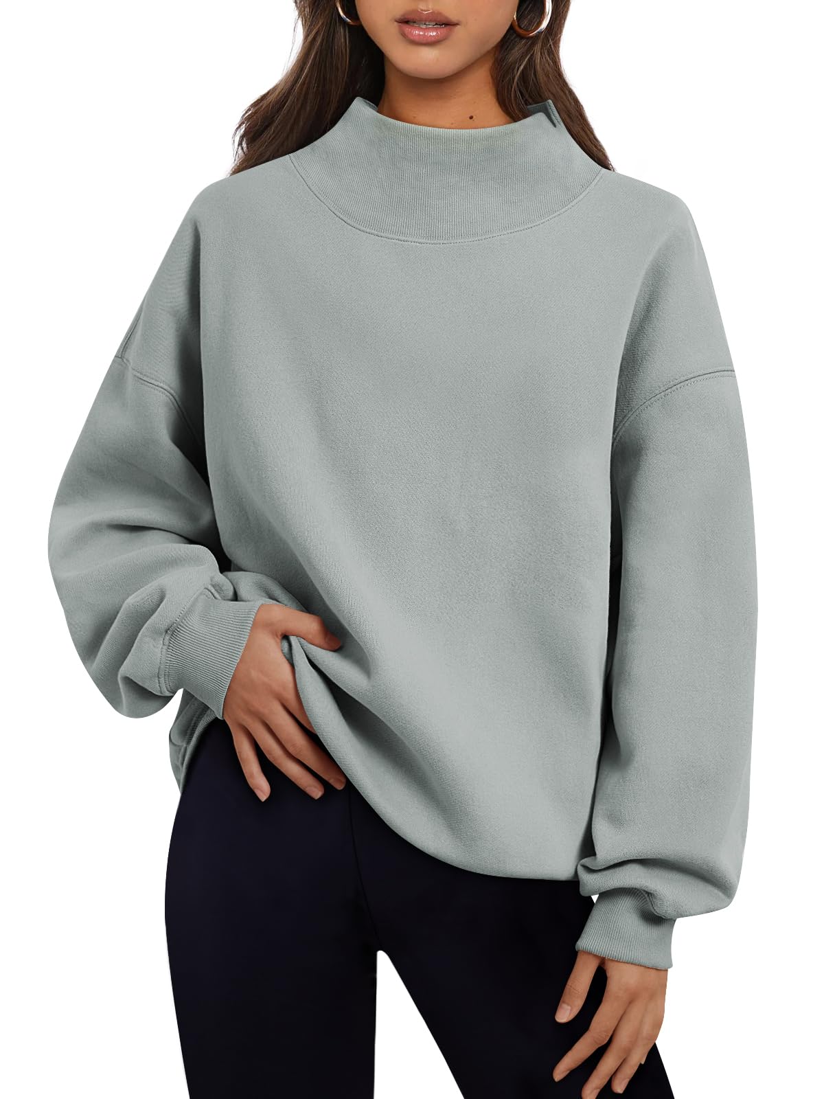 Trendy Queen Womens Oversized Sweatshirts Turtleneck Pullover Long Sleeve Hoodies Tops Fall Outfits 2024 Clothes