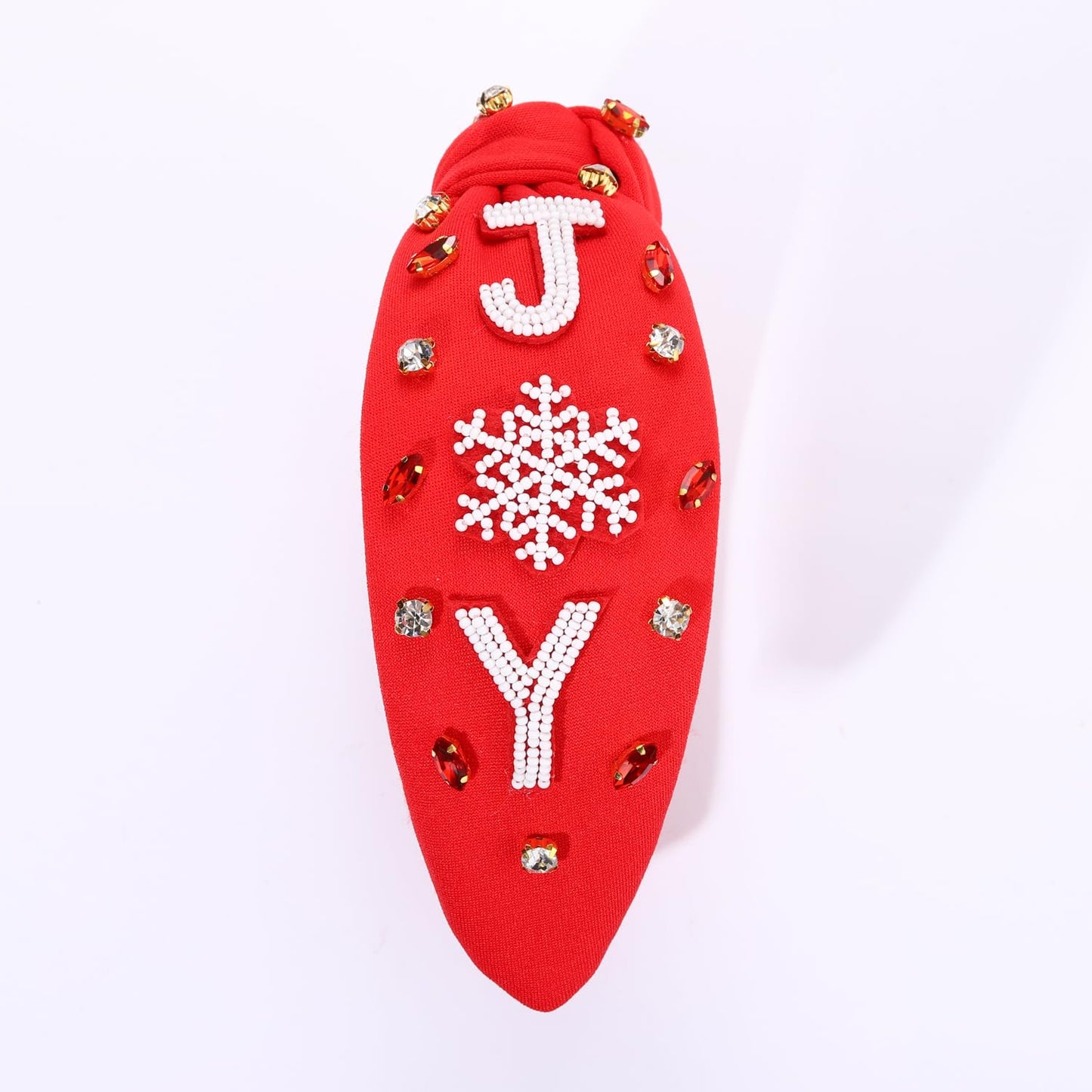 NVENF Jeweled Plaid Headband with Embellished Crystals and Pearls - Knotted Wide Top Knot Hair Accessory for Women, Holiday Outfits & Gifts