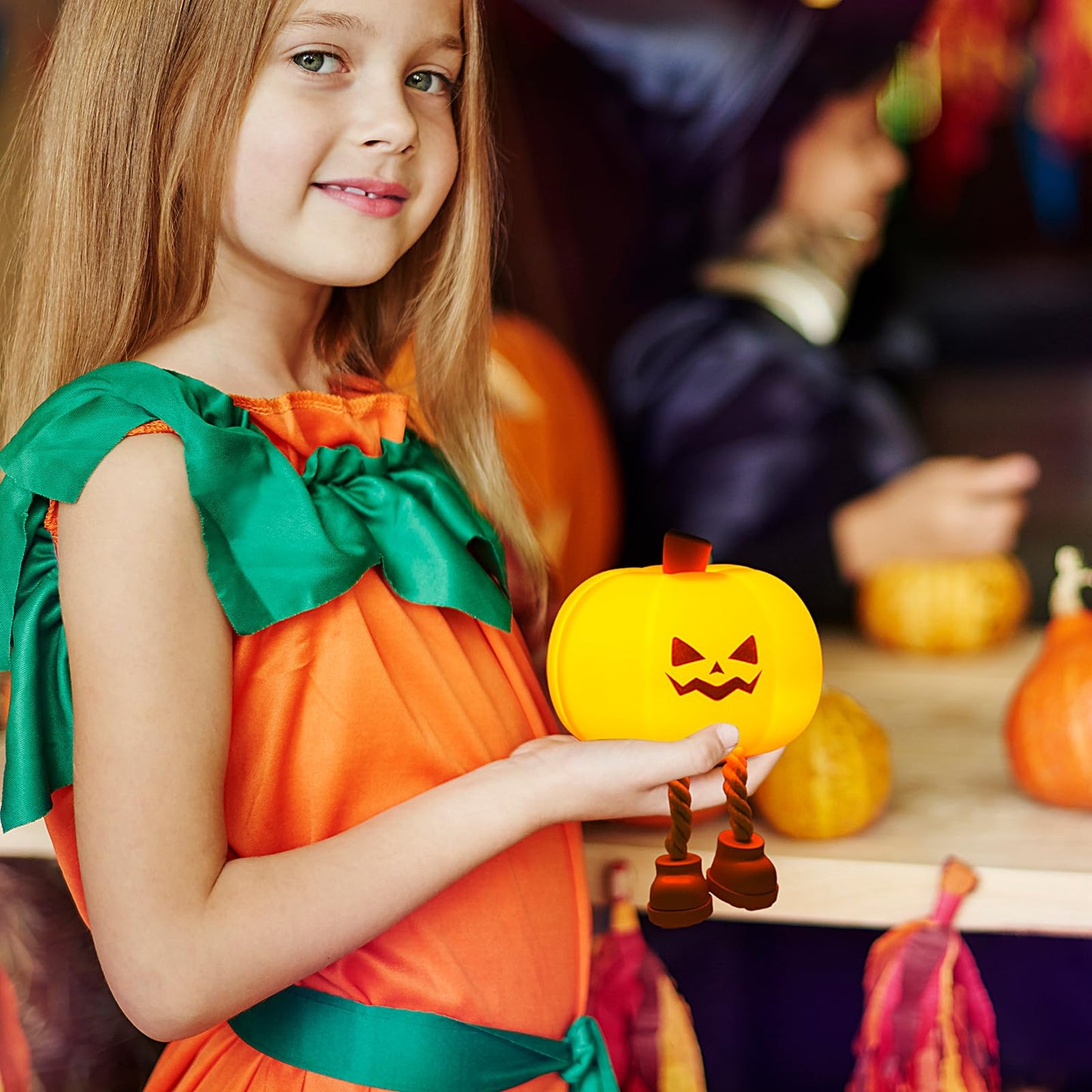 Pumpkin Night Light, Cute LED Lamp, Silicone Dimmable Nursery Nightlight for Kids, Silicone Rechargeable Bedside Touch Lamp, Funny Office Desk and Halloween Decor for Woman and Kids