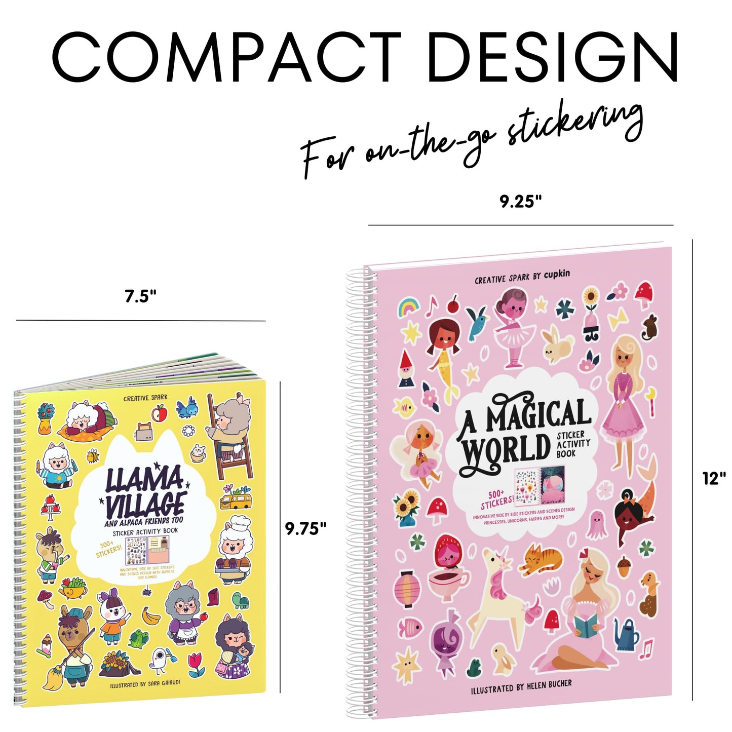 Cupkin Animal Sticker Book Activity for Kids, Toddler Airplane Travel Essentials, 500+ Habitat Stickers for Kids + 12 Scenes + 12 Coloring Book Pages, Animal Lover Kids Gift, Kids Crafts for Ages 2-8