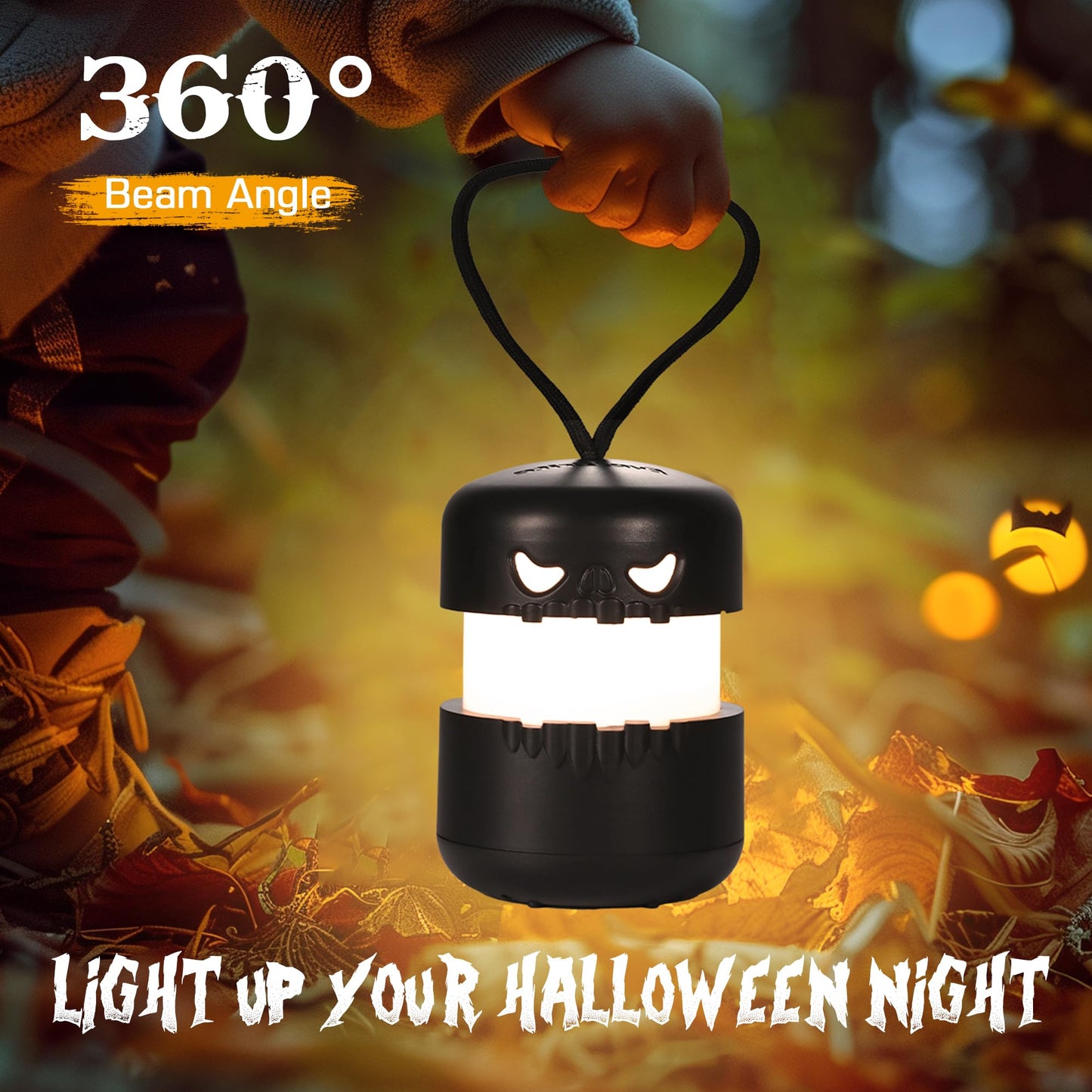EverBrite 6-Pack Halloween Pumpkin Lantern, Collapsible Jack O Lantern Pumpkins with Lanyard, Halloween Party Favors for Kids, Light up Pumpkin Outdoor for Halloween Party Decoration, Battery Included