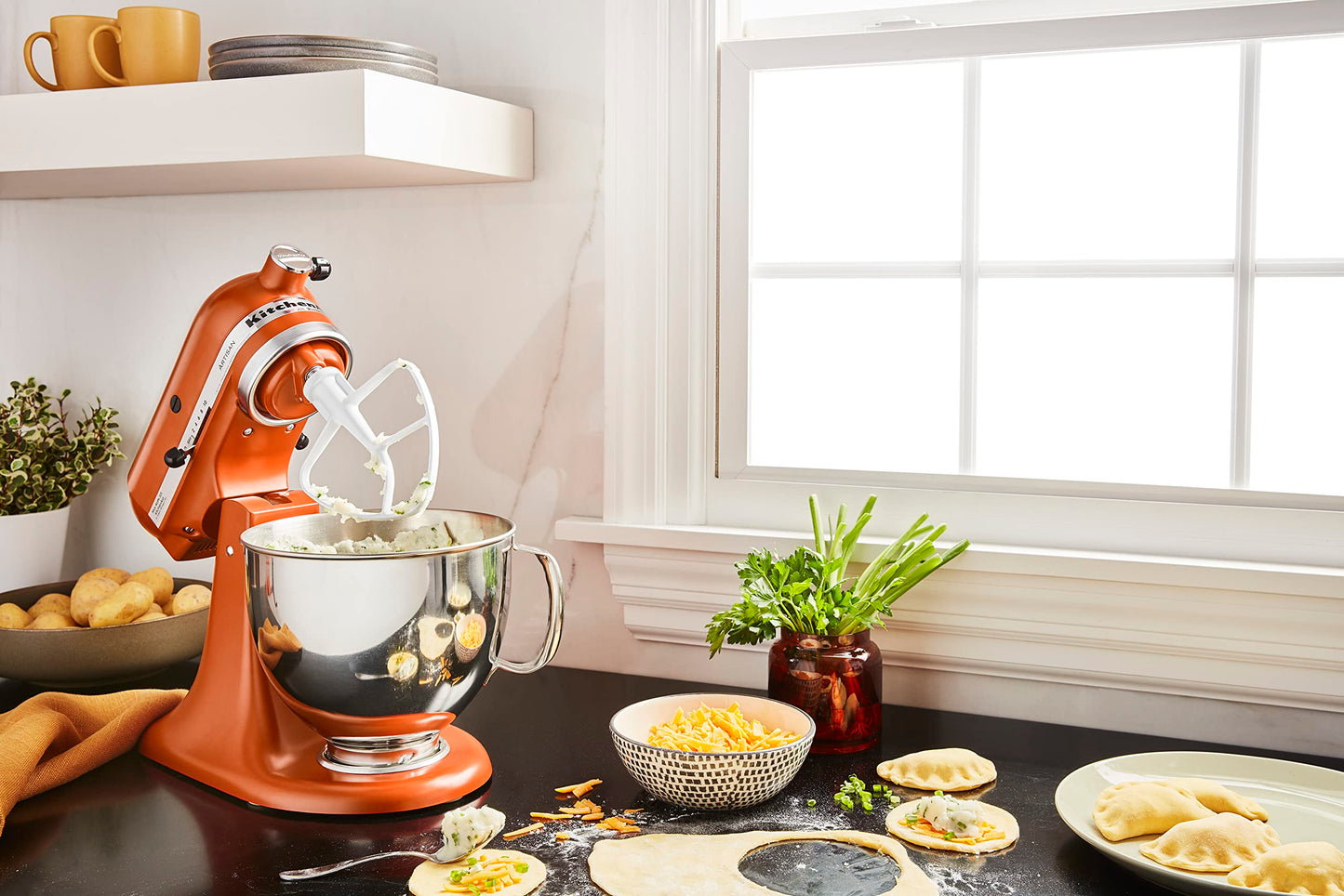 KitchenAid Artisan Series 5 Quart Tilt Head Stand Mixer with Pouring Shield KSM150PS, Removable bowl, Aqua Sky