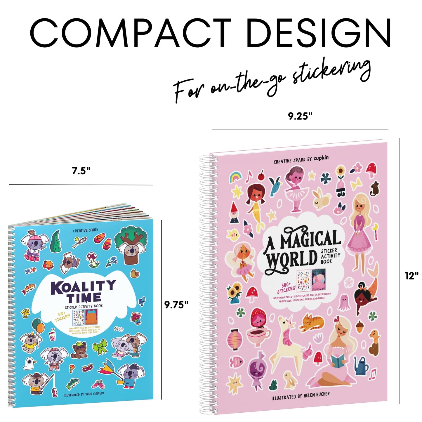 Cupkin Animal Sticker Book Activity for Kids, Toddler Airplane Travel Essentials, 500+ Habitat Stickers for Kids + 12 Scenes + 12 Coloring Book Pages, Animal Lover Kids Gift, Kids Crafts for Ages 2-8
