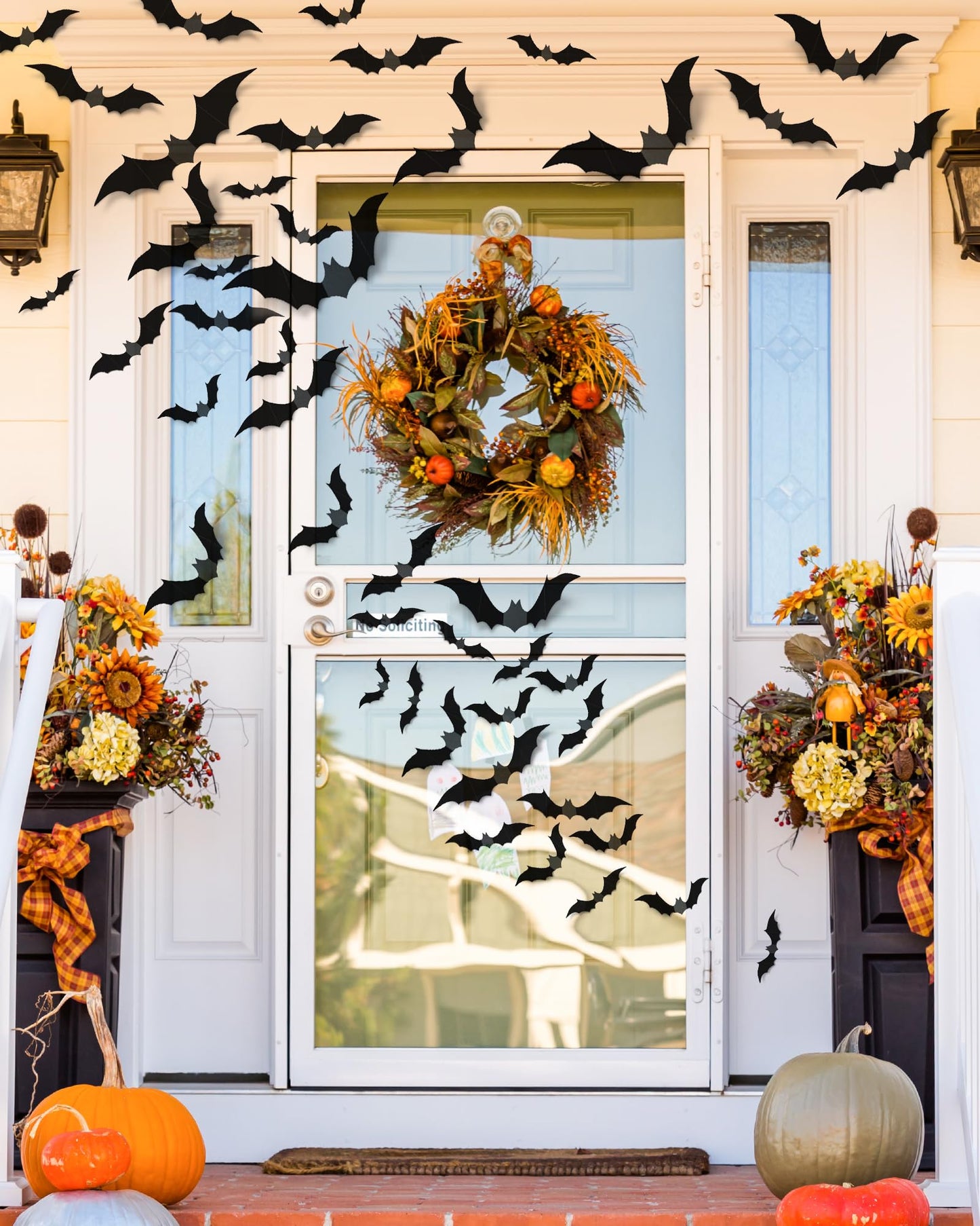 120 Pcs Halloween Decorations 3D Bats Decor, 4 Sizes Scary Halloween Decor Indoor Bat Stickers Halloween Decorations for Bedroom Bathroom Door Wall Decor Halloween Party Decorations