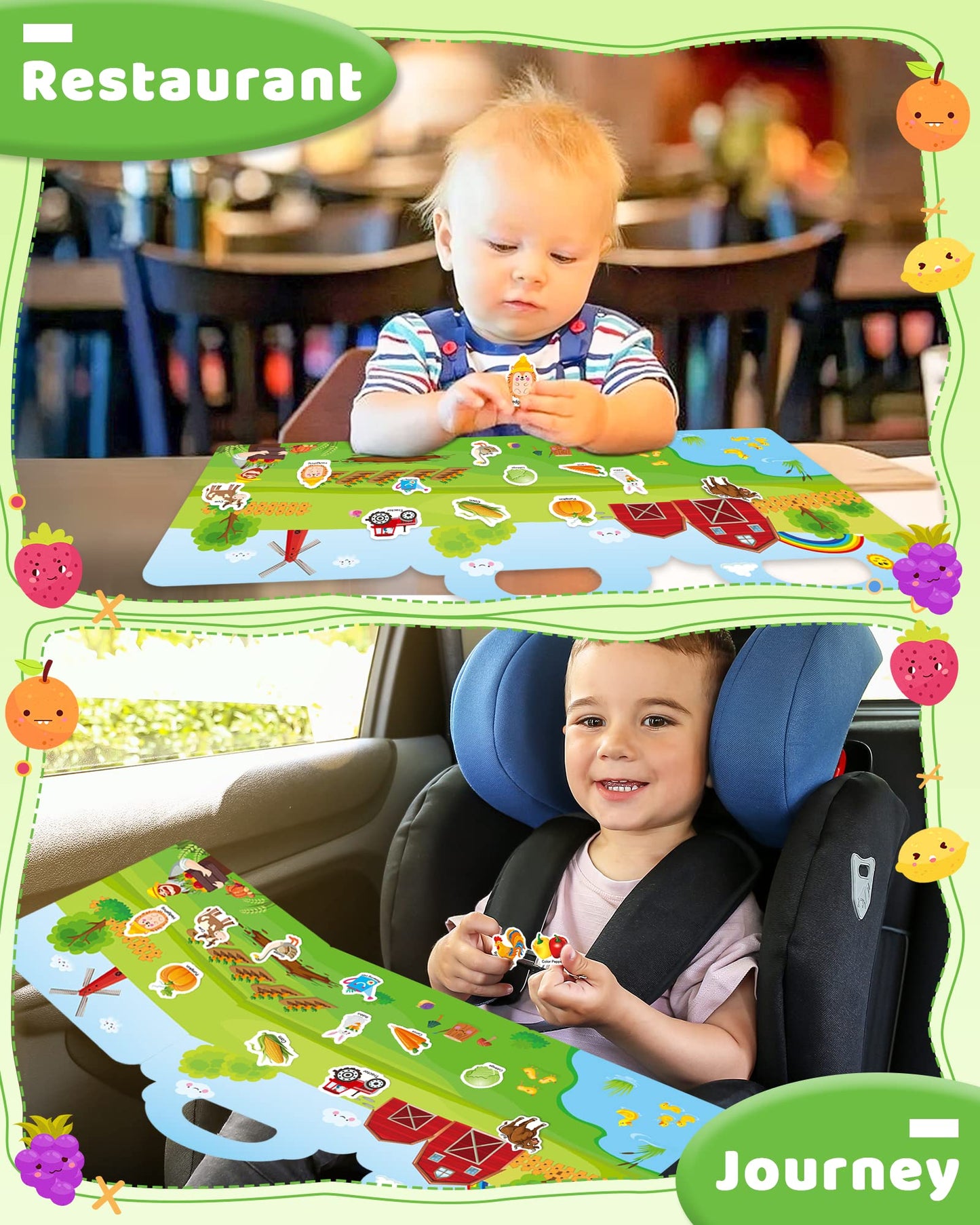 Benresive Halloween Reusable Sticker Book for Toddlers 2-4 Year, Travel Halloween Stickers for Kids, Waterproof Sticker Books for Toddlers 1-3, 38 Pcs Crafts Activities for Todddlers 1-3 2-4 3-5