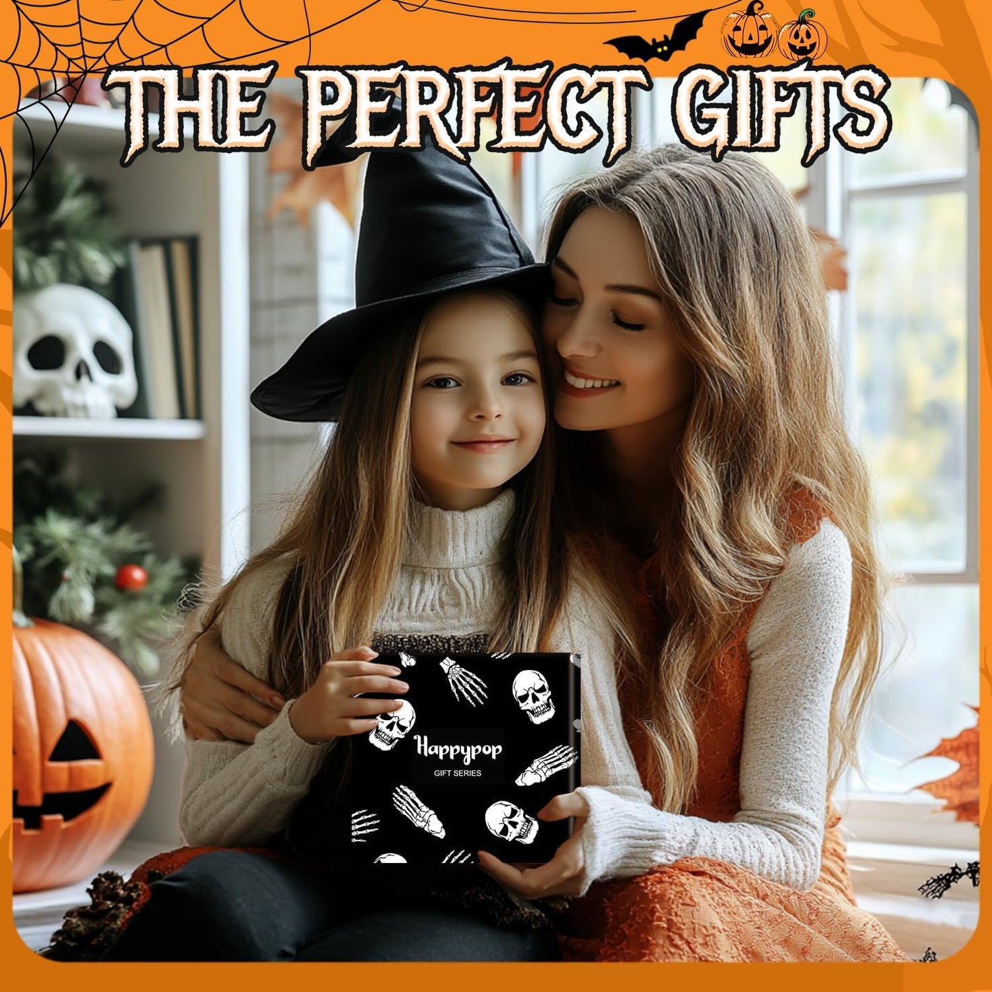 HAPPYPOP Halloween Gifts Socks Ideas - Spooky Gifts for Men Women, Halloween Gifts for Teens, Skeleton Gifts for Man Woman