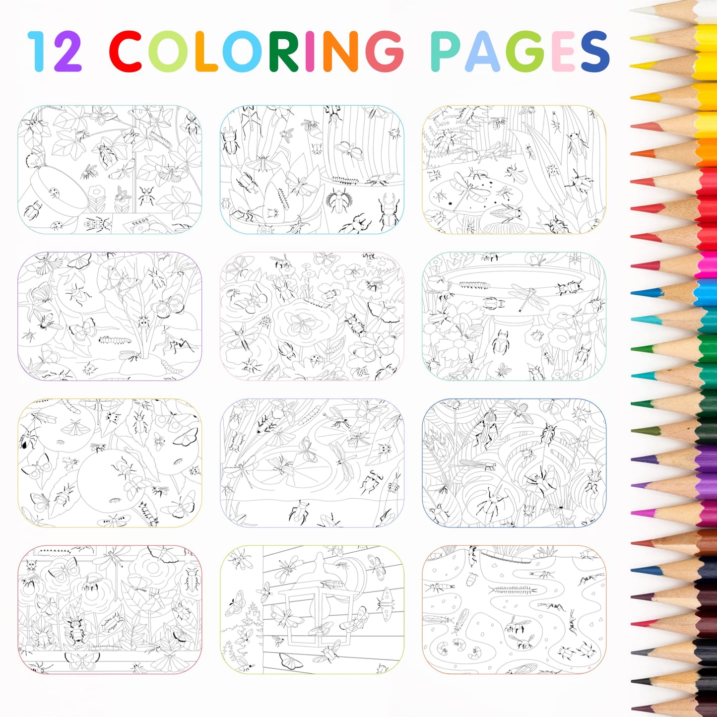 Cupkin Animal Sticker Book Activity for Kids, Toddler Airplane Travel Essentials, 500+ Habitat Stickers for Kids + 12 Scenes + 12 Coloring Book Pages, Animal Lover Kids Gift, Kids Crafts for Ages 2-8