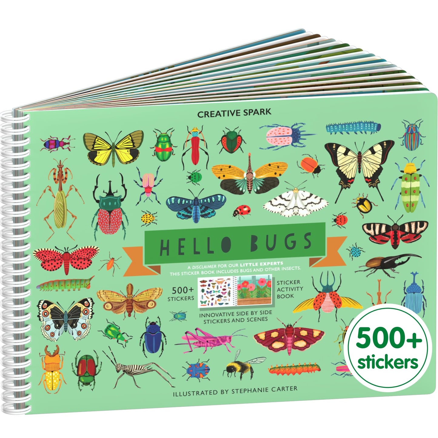 Cupkin Animal Sticker Book Activity for Kids, Toddler Airplane Travel Essentials, 500+ Habitat Stickers for Kids + 12 Scenes + 12 Coloring Book Pages, Animal Lover Kids Gift, Kids Crafts for Ages 2-8