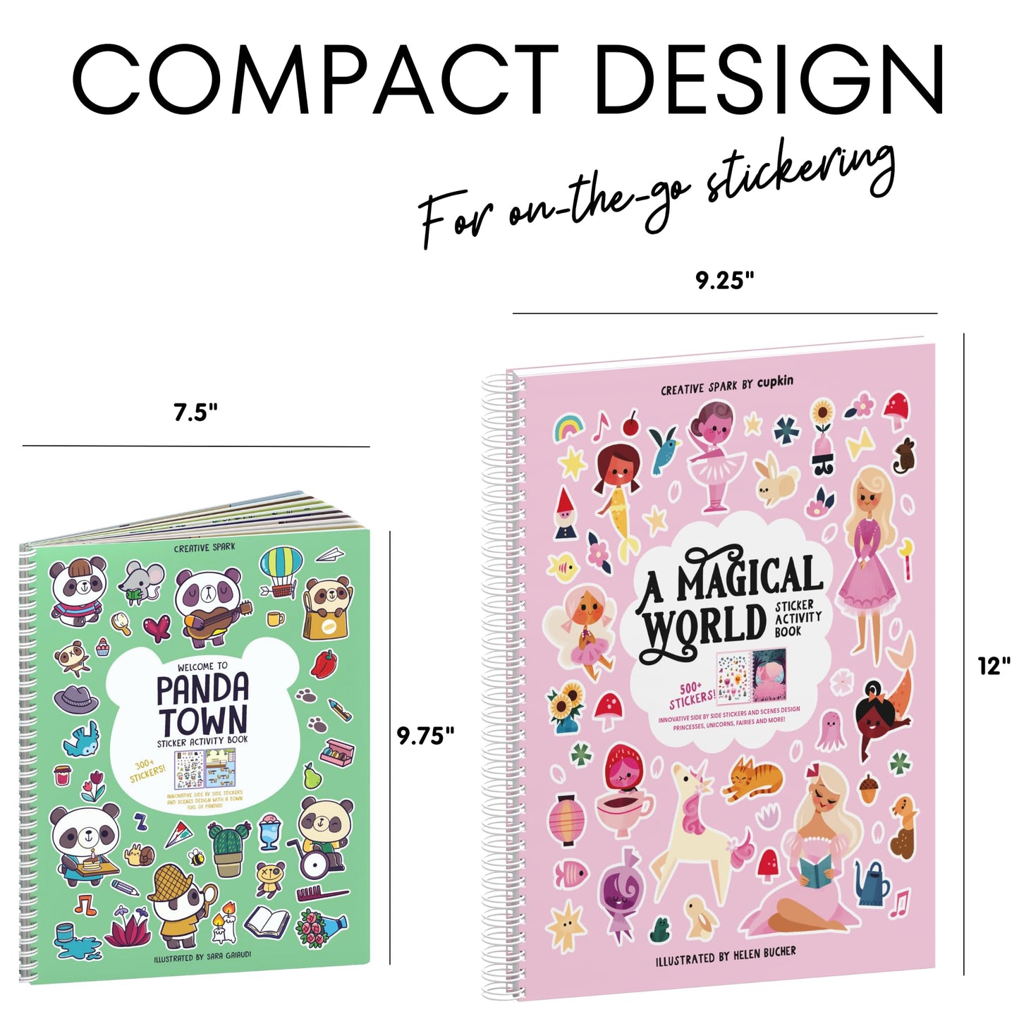 Cupkin Animal Sticker Book Activity for Kids, Toddler Airplane Travel Essentials, 500+ Habitat Stickers for Kids + 12 Scenes + 12 Coloring Book Pages, Animal Lover Kids Gift, Kids Crafts for Ages 2-8
